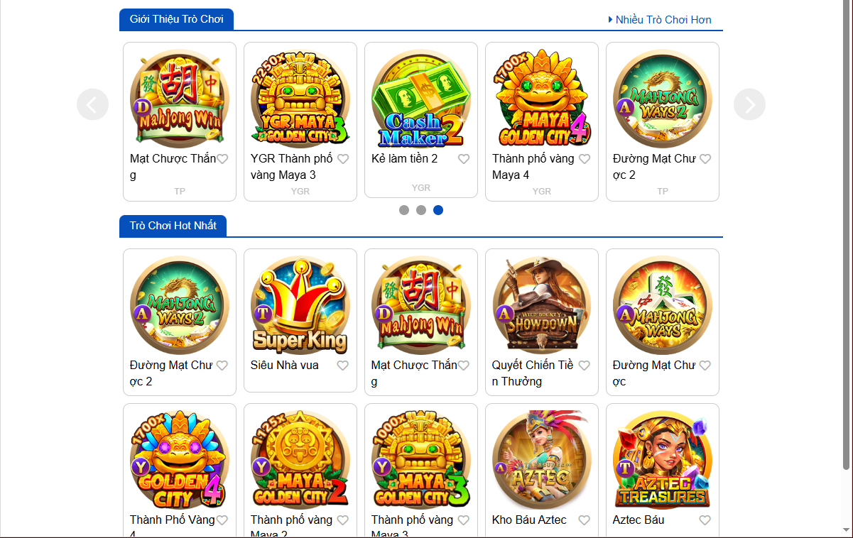 Kho game với hơn 4000 trò chơi từ các nhà cung cấp nổi tiếng